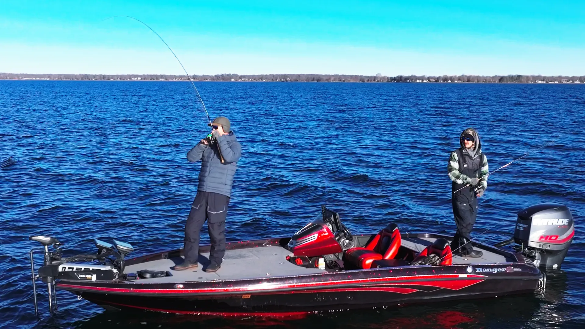 Angler catching smallmouth bass in Northern Minnesota