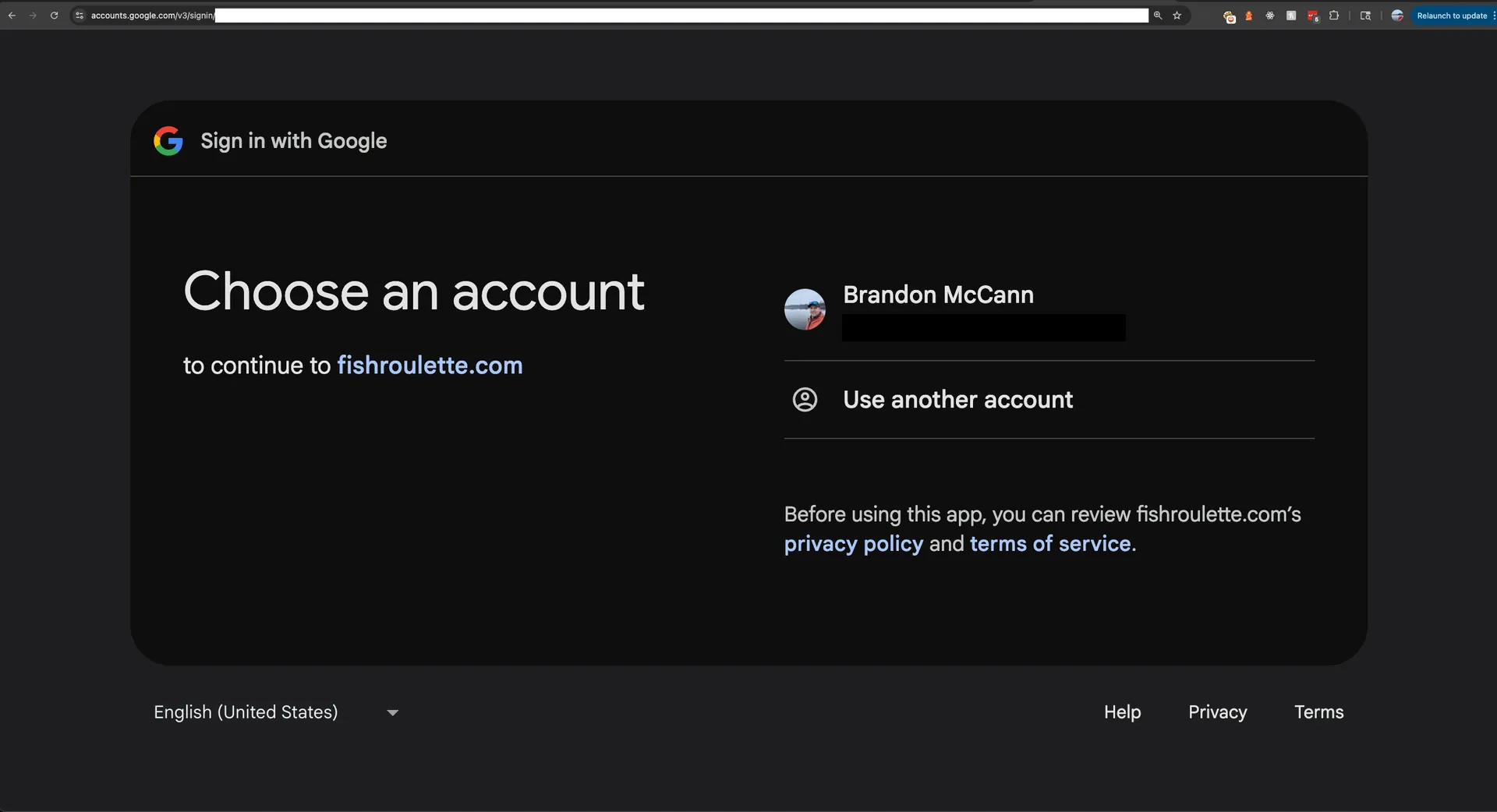 Fish Roulette Connecting to Google Calendar