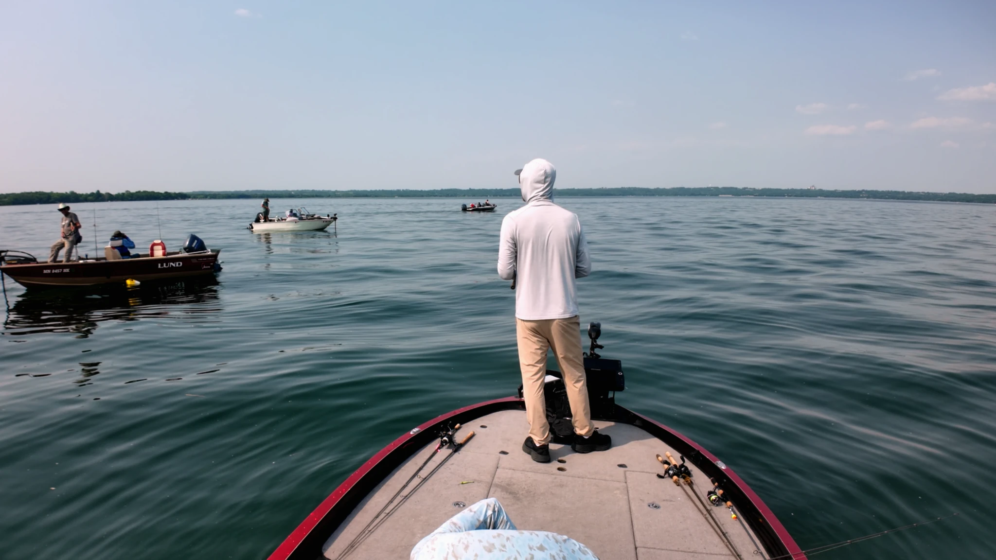 Surrounded by boats