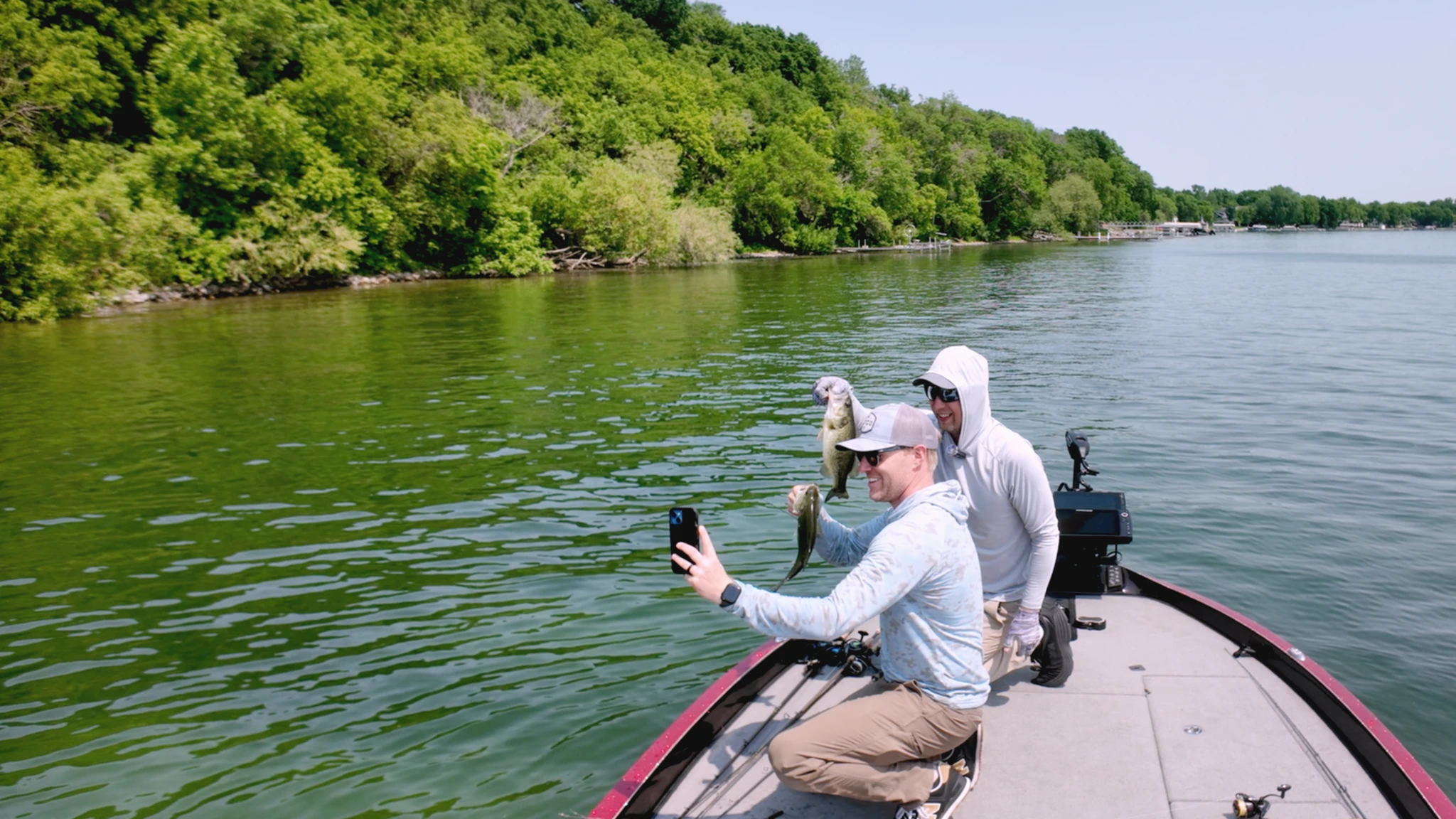 Celebrating largemouth bass catches