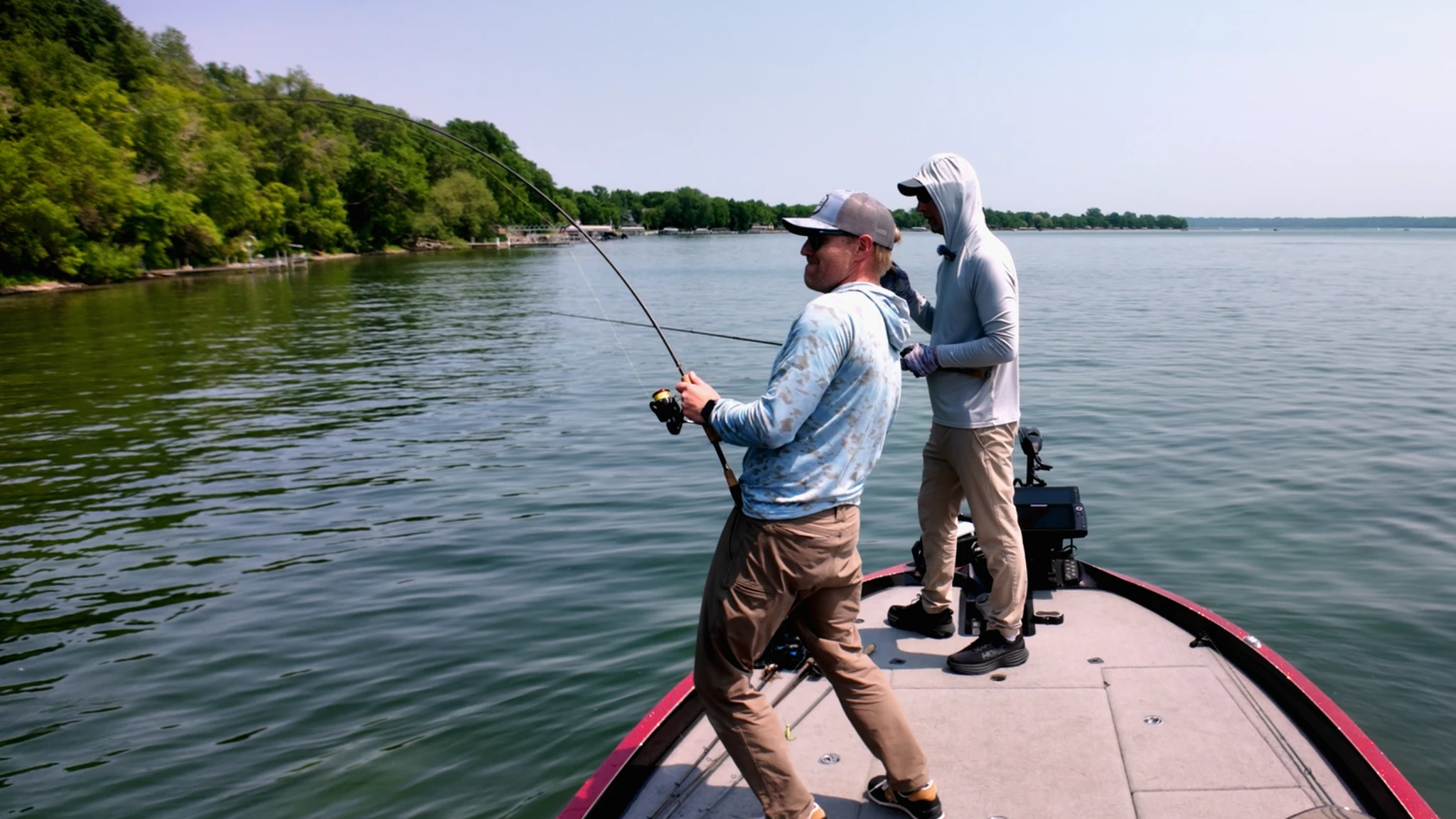 setting the hook on a largemouth bass