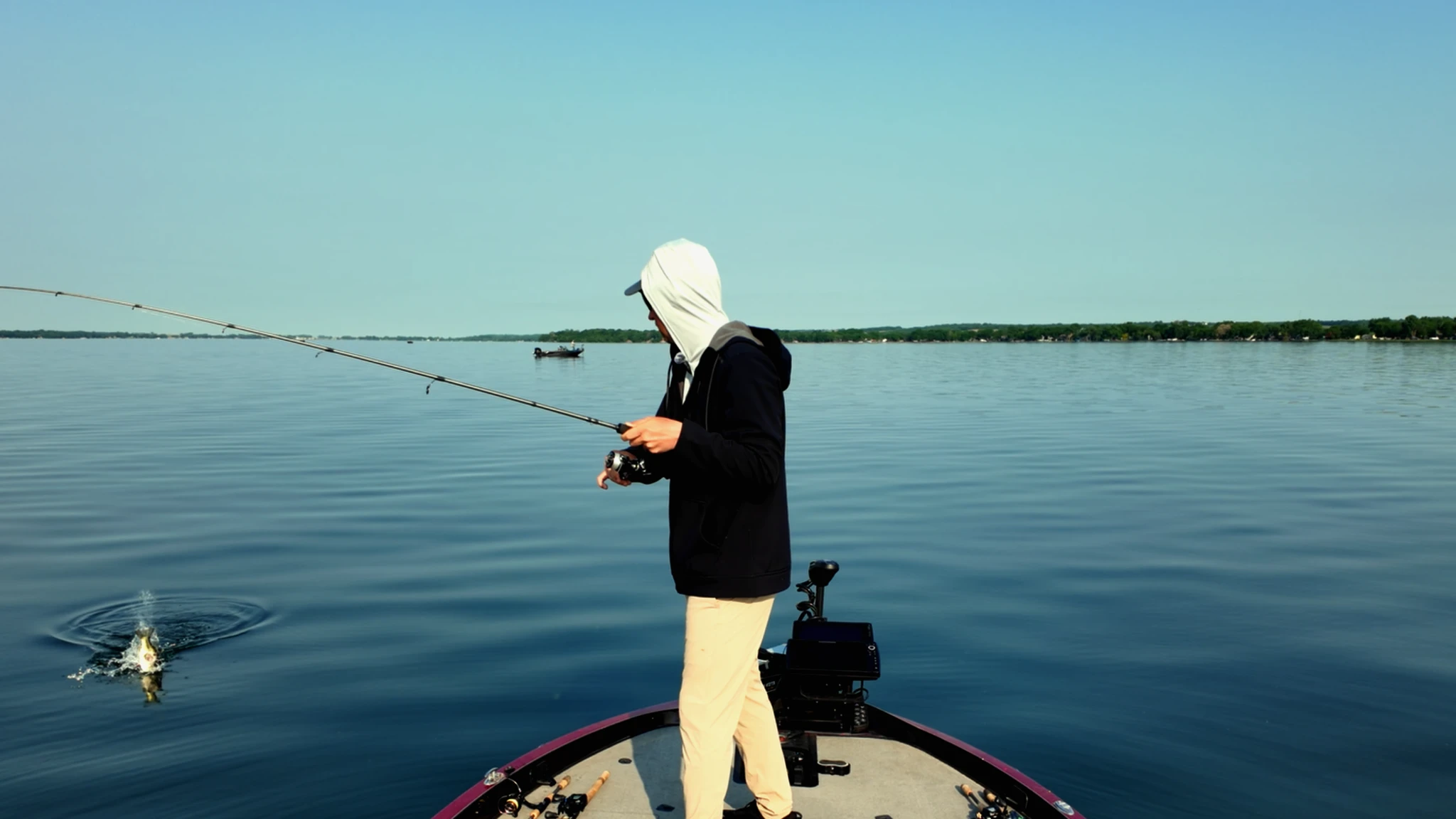 setting the hook on a largemouth bass