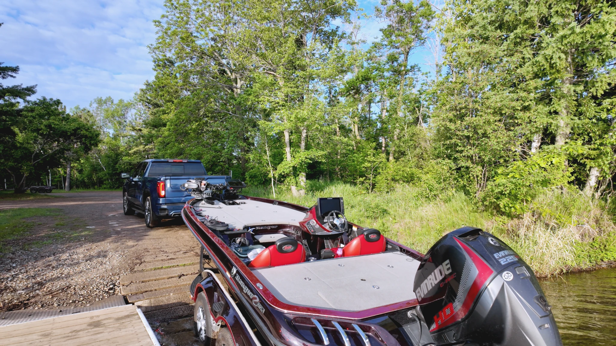 boat leaving the lake