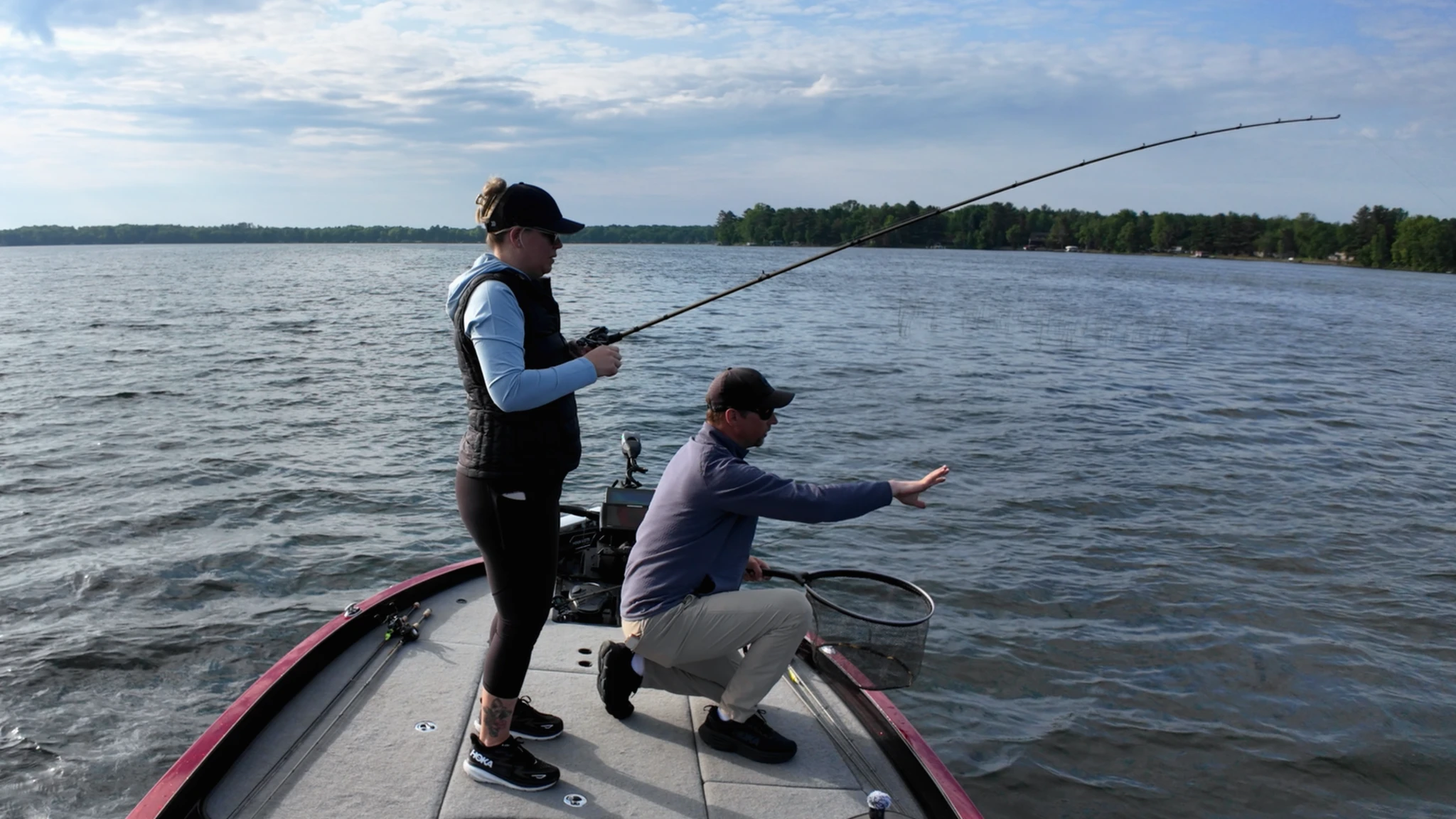 rayne catching a fish
